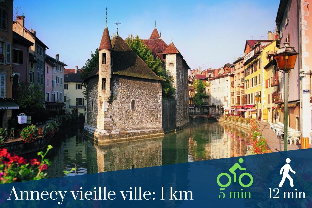 Homey Montaigne - New - A 1 Min A Pied Du Lac D'Annecy - 2 Balcons Prives - Appartement Avec 2 Chambres - Stationnement Gratuit Toute L'Annee Sauf En Ete - Juin A Aout Екстер'єр фото