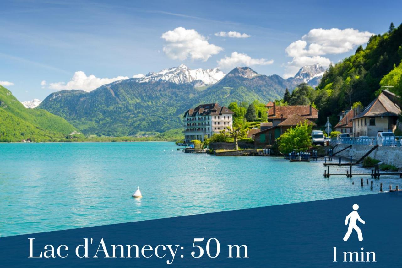 Homey Montaigne - New - A 1 Min A Pied Du Lac D'Annecy - 2 Balcons Prives - Appartement Avec 2 Chambres - Stationnement Gratuit Toute L'Annee Sauf En Ete - Juin A Aout Екстер'єр фото